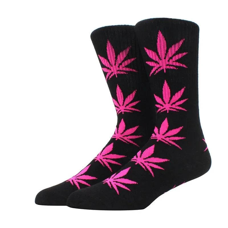 1 pair Men's Fashion Business Weed Hemp Cotton Socks Street Fashion Skateboard Couple Girls Harajuku Trend Socks Give Men a Gift Good Vibrations Adult Super Store