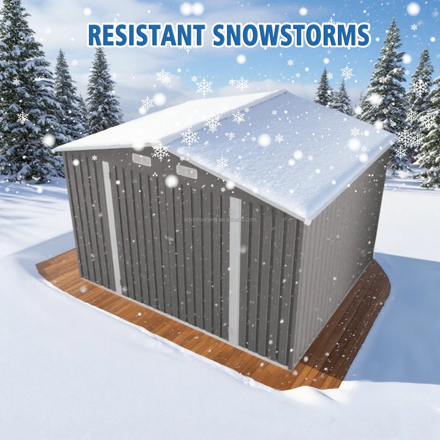 10X8FT Free Shipping Outdoor Metal Storage Shed Durable Garden Shed with Updated Frame Structure for Backyard Patio Tool Storage Good Vibrations