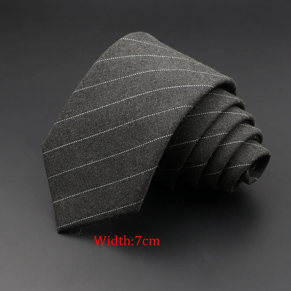 Mens Ties 6cm Classic Cotton Handmade Skinny Grey Plaid Neckties Striped Narrow Collar Slim Cashmere Casual Tie Accessories Gift Good Vibrations