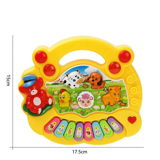 Baby Musical Toy with Animal Sound Kids Piano Keyboard Electric Flashing Music Instrument Early Educational Toys for Children Good Vibrations