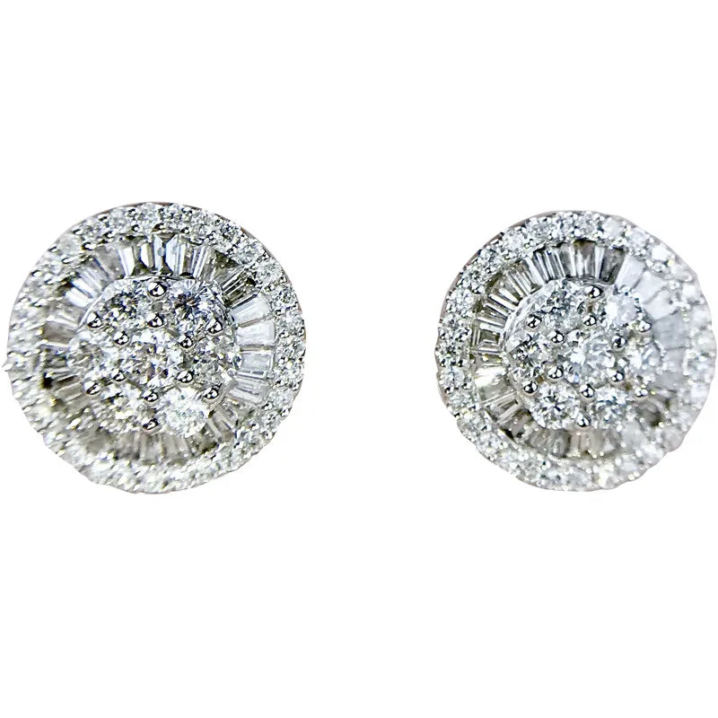 Charm 14K Gold Lab Diamond Stud Earring Real 925 sterling silver Jewelry Engagement Wedding Earrings for Women Bridal Party Gift Good Vibrations