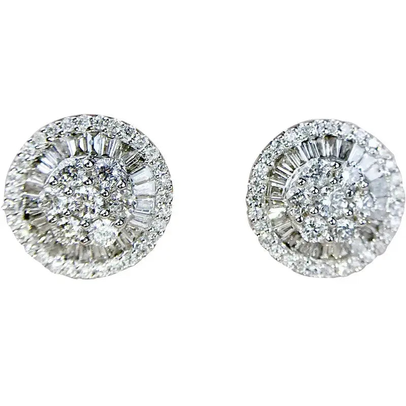 Charm 14K Gold Lab Diamond Stud Earring Real 925 sterling silver Jewelry Engagement Wedding Earrings for Women Bridal Party Gift Good Vibrations