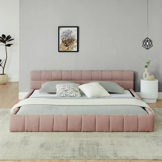 European Modern Style Tufted Queen King Size Bed frame Low Height Floor Bed Base Platform Bed Good Vibrations