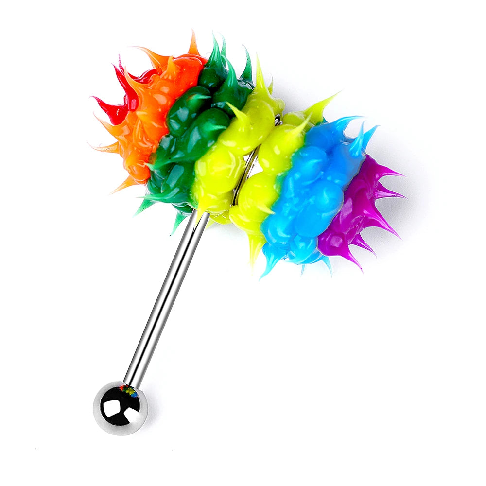 With Battey Vibrating Tongue Ring 16G Surgical Steel Tongue Piercing Ring Vibrated Tongue Piercing Bar Body Jewelry Lengua Sexy Good Vibrations Adult Super Store