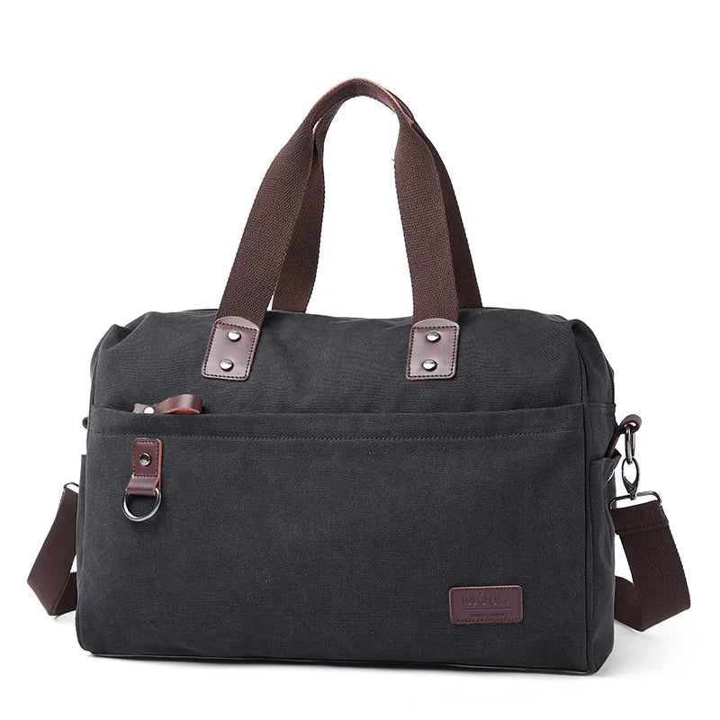 Canvas Briefcase Bags for Men Shoulder Bag Business Laptop Messenger Bags Good Vibrations