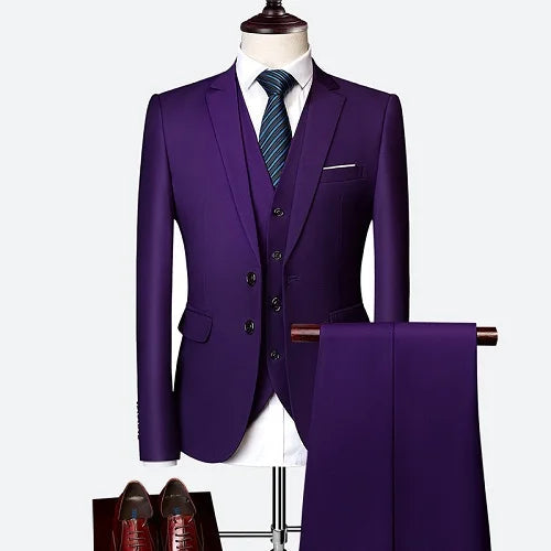 Wedding suit men classical Men's Business suit 3 pieces New Formal Korean Slims Suit Dress Suit tuxedo groom suit Good Vibrations