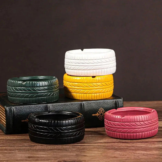 Retro Distressed Tire Resin Ashtray Ash Storage Case Good Vibrations Adult Super Store