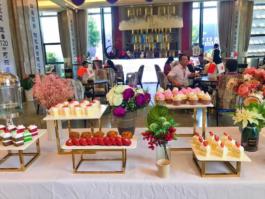 Wedding Buffet Cake Sweet Food Bread Cake Flower Dessert Holder Dessert Table Cake Stand Buffet Banquet Tea Break Metal Holder Good Vibrations