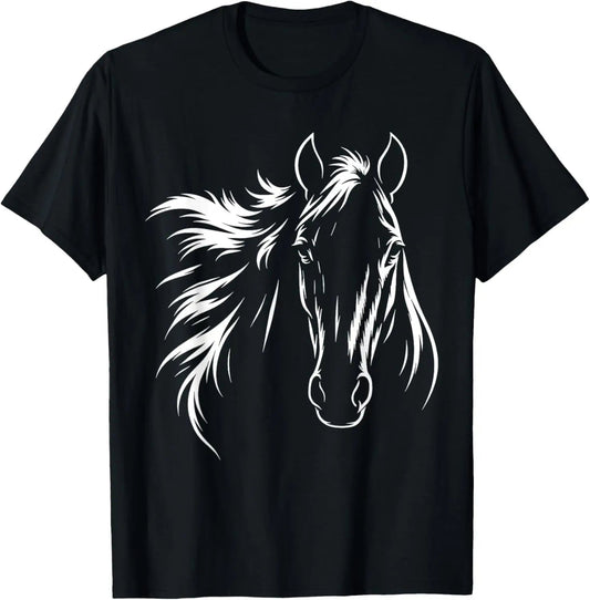 Cute & Elegant Vintage Animal Horse Silhouette Art T-Shirt for Horse Lovers Good Vibrations