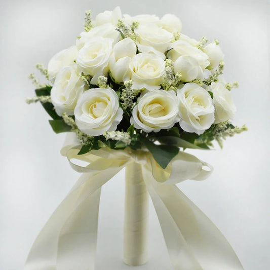 Bridal Bridesmaid Wedding Bouquet Rose Handmade Artificial Bridal Wedding Bouquet Wedding Accessories Good Vibrations