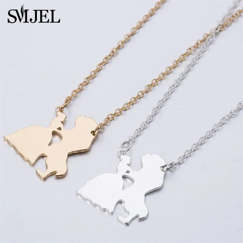 2025 New Movie Jewelry Beauty and the Beast Necklace for Women Prince Princess Pendant Necklaces Lover Accessories Gifts Good Vibrations Adult Super Store