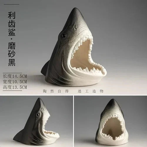 European Creative Shark Storage Ashtray Crafts Living Room Entrance Office Decoration Accessories Car Ashtray Gift for Boyfriend Good Vibrations Adult Super Store