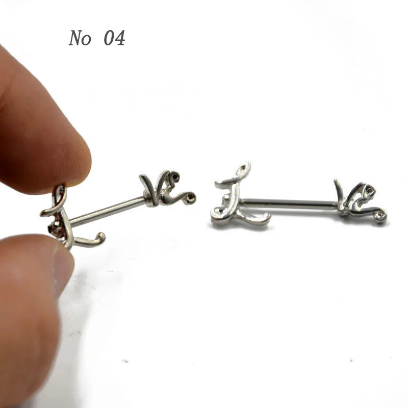 1Pair Flower Charming Nipple Rings For Women Body Piercing Jewelry Nipple Piercing Heart Barbell 14G Nipple Shield Good Vibrations Adult Super Store