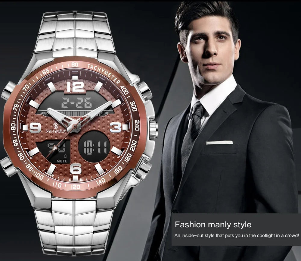 High Quality Luxury Stainless Steel Band Analog Quartz Watch Business Work Quartz Men Wristwatch Good Vibrations