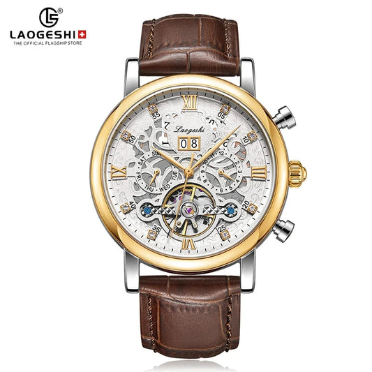 Automatic Watch Custom Logo Man Glow in Dark Watch Calendar Skeleton for Mens Diamond Watches Golden Wrist Luxury Tourbillon Good Vibrations