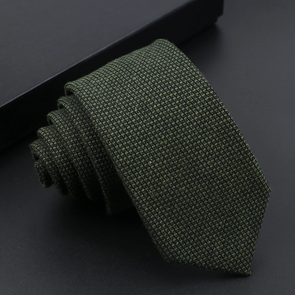 Mens Tie Imitation Cashmere Classic 6cm Skinny Casual Necktie Cotton Handmade For Wedding Party Dinner Striped Plaid Tie Gift Good Vibrations