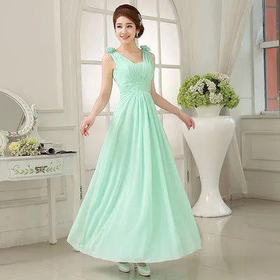 Chiffon Mint Green Bridesmaid Dresses Elegant Women Long Robe Prom Gown Bride Guest Wedding Party Dress Evening Vestidos