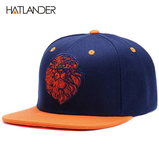 High quality lion face embroidery snapback cap cool king hip hop hat for boys and girls Good Vibrations