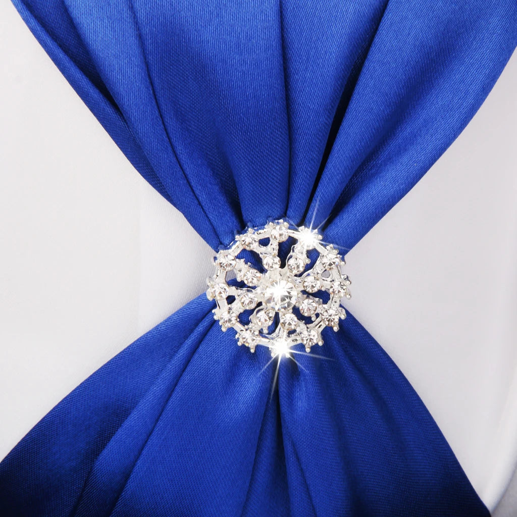 White Wedding Flower Girl Basket With Royal Blue Satin Diamante Bowknot Flower Pots Good Vibrations