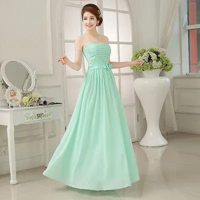 Chiffon Mint Green Bridesmaid Dresses Elegant Women Long Robe Prom Gown Bride Guest Wedding Party Dress Evening Vestidos