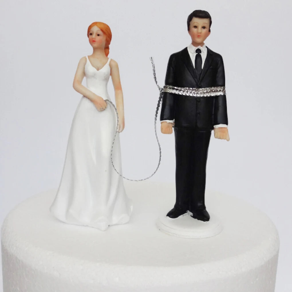 2025 Cake Toppers Dolls Bride and Groom Figurines Funny Wedding Cake Toppers Stand Topper Decoration Supplies Marry Figurine Good Vibrations