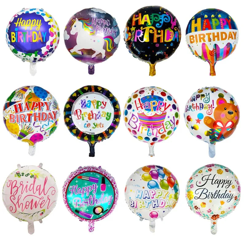10pcs 18inch Happy Birthday Balloons Baby Shower Balloon Happy Birthday Party Decoration Foil Globos Good Vibrations