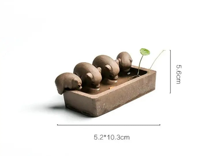 ZiSha Tea Pet Purple Clay Tea Pet Little Pigs Drink Water Chinese Crude Pottery Kung Fu Tea Set Home Decoration Tea Accessories Good Vibrations
