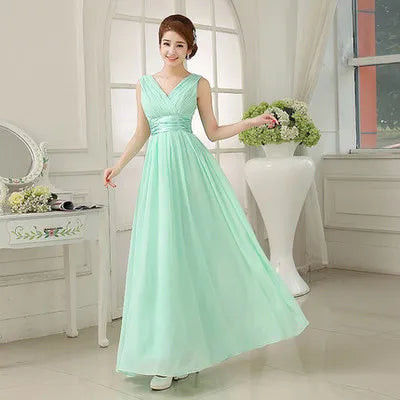 Chiffon Mint Green Bridesmaid Dresses Elegant Women Long Robe Prom Gown Bride Guest Wedding Party Dress Evening Vestidos