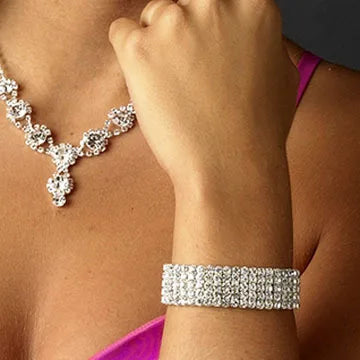 1/2/3/4/5 Rows Bracelet Fashion Wedding Jewelry For Bridal, Crystal Rhinestone Stretch Bracelet Bangle Bling Wristband For Women Good Vibrations