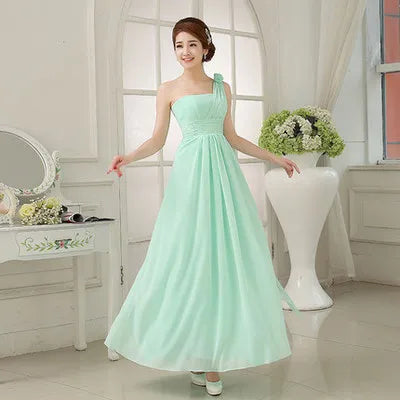 Chiffon Mint Green Bridesmaid Dresses Elegant Women Long Robe Prom Gown Bride Guest Wedding Party Dress Evening Vestidos