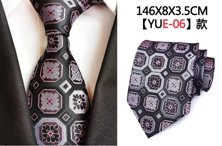 Ricnais New Design Mens Tie Luxury Man Floral Paisley Neckties Hombre 8 cm Gravata Tie Classic Business Casual Tie For Wedding Good Vibrations