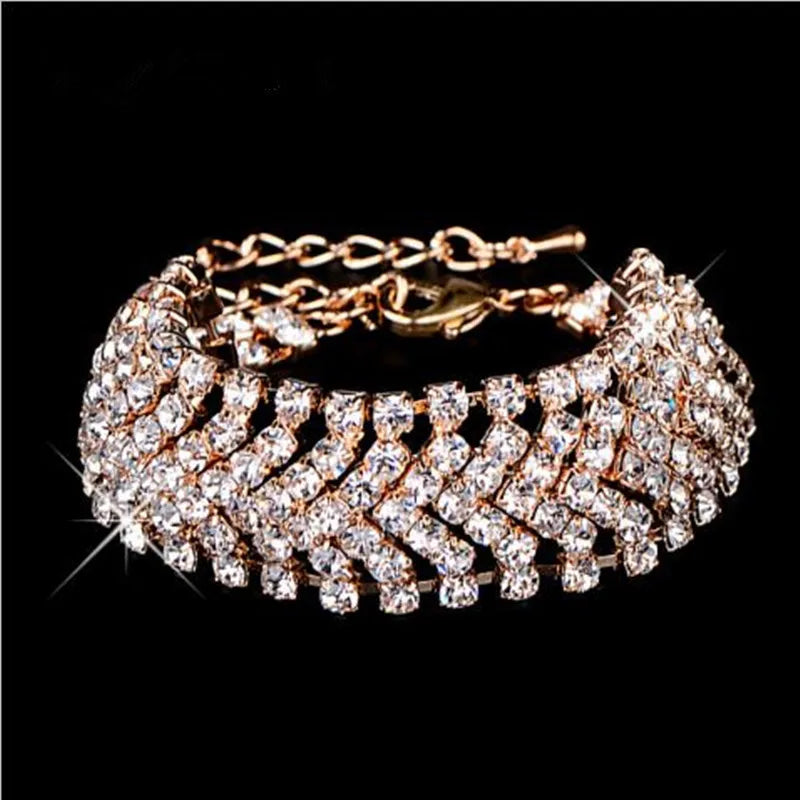 women's Bracelet Elegant Rhinestone Crystal Chain Female Jewelry Accessories Good Vibrations