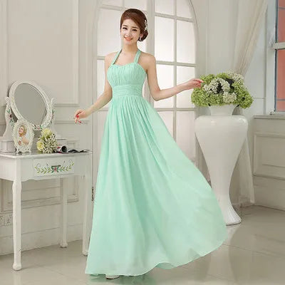 Chiffon Mint Green Bridesmaid Dresses Elegant Women Long Robe Prom Gown Bride Guest Wedding Party Dress Evening Vestidos