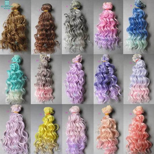 15cm & 25cm*100cm Wool rolls dolls wig for 1/3 1/4 1/6 BJD/SD Doll hair Accessories Good Vibrations