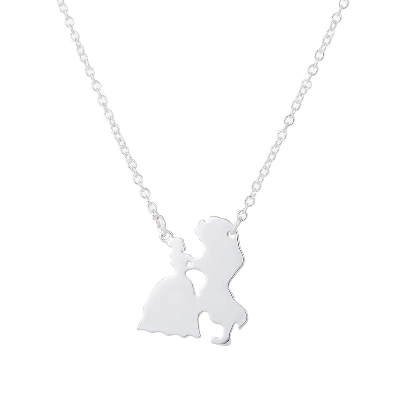 2025 New Movie Jewelry Beauty and the Beast Necklace for Women Prince Princess Pendant Necklaces Lover Accessories Gifts Good Vibrations Adult Super Store