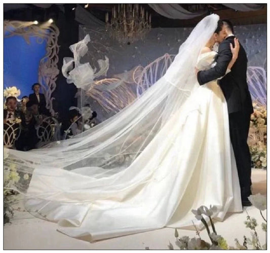 V071 Hot Selling Romantic Outdoor Simple Wedding Bridal Veils 1.5M,3.4M.6M Long High Quality Bridal Wedding Accessories Good Vibrations