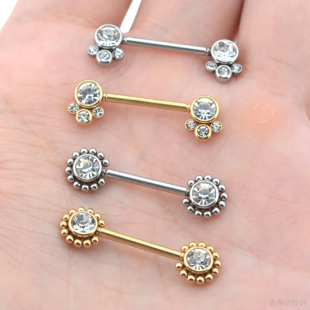 1 Pair 16G 1.2x14mm Plug-in Stainless Steel Barbell Piercing Sexy Women Nipple Piercing Jewelry Unthreaded Nipple Rings No Screw Good Vibrations Adult Super Store