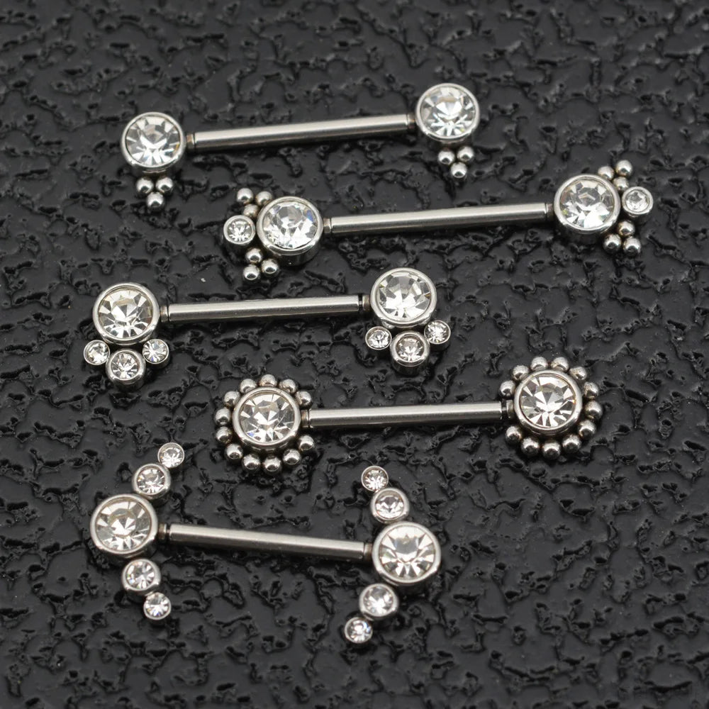 1 Pair 16G 1.2x14mm Plug-in Stainless Steel Barbell Piercing Sexy Women Nipple Piercing Jewelry Unthreaded Nipple Rings No Screw Good Vibrations Adult Super Store