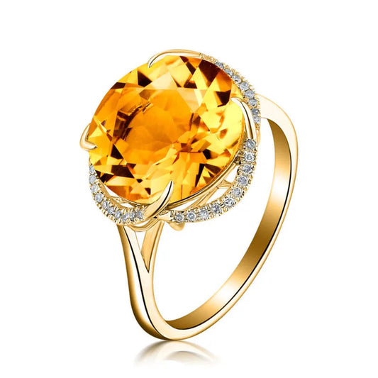 JoiasHome Charms Jewelry Sets for Women Fashion Yellow Crystal Ring Earrings Necklace Female Party Silver 925 Jewelry Wholesale Good Vibrations