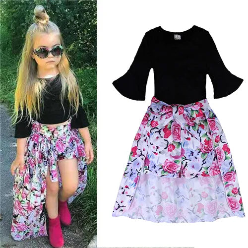 Girls Clothing Sets 2025 Summer New Children Girls Clothing Sets Kids top + pants Suit Clothes Good Vibrations