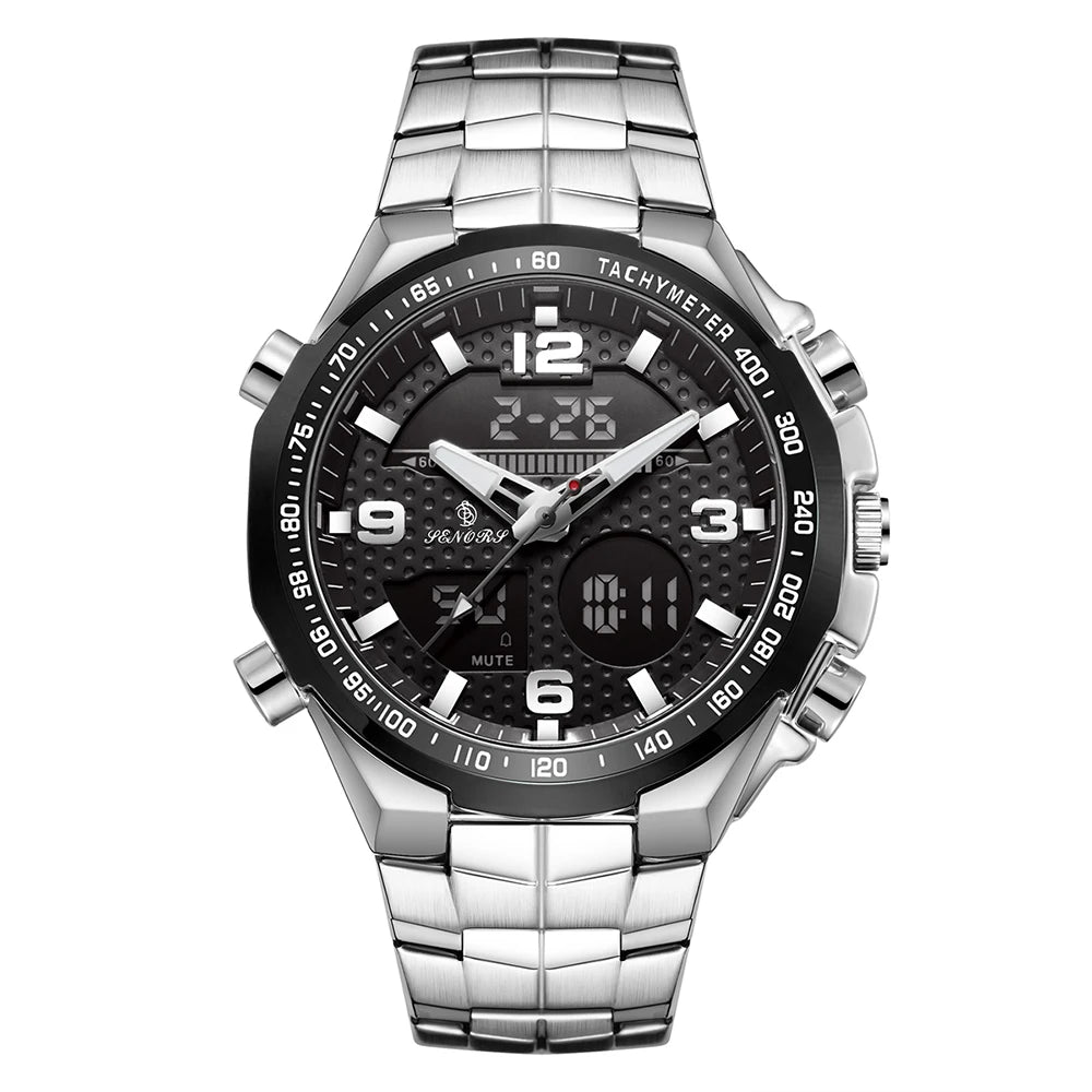 High Quality Luxury Stainless Steel Band Analog Quartz Watch Business Work Quartz Men Wristwatch Good Vibrations