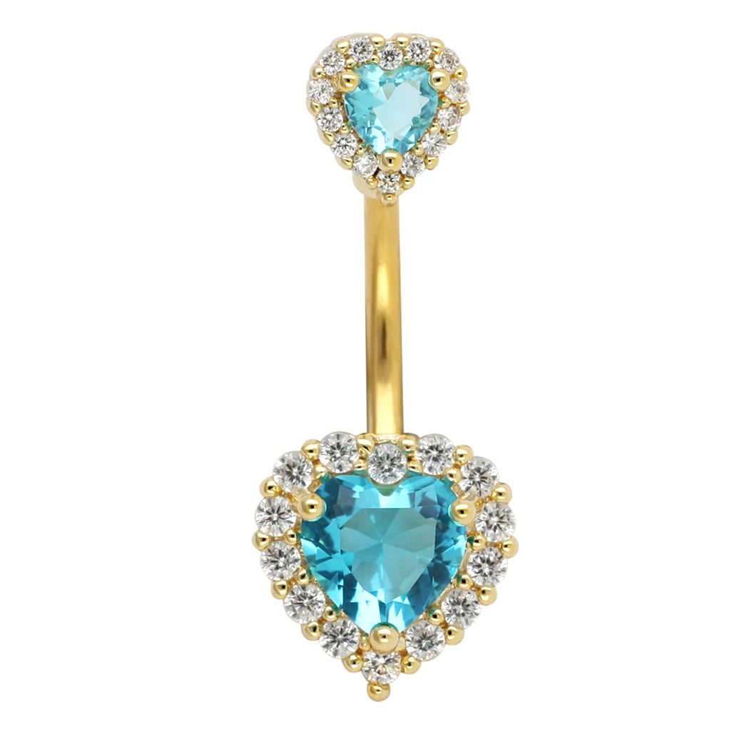 JHJT 14G Heart Belly Button Piercing Navel Ring 316L Surgical Stainless Steel CZ Belly Piercing Ombligo Jewelry for Women Good Vibrations Adult Super Store
