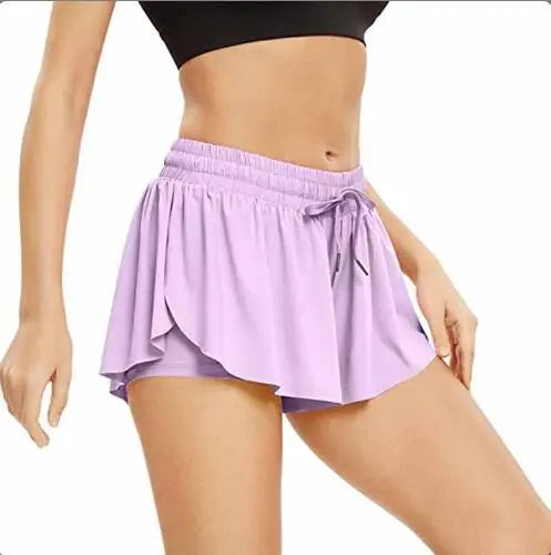 Hot Selling 2024 New Spandex 2 in 1 Gym Yoga Casual Workout Youth Shorts Women Sport Skirt Running Biker Shorts for Women Good Vibrations