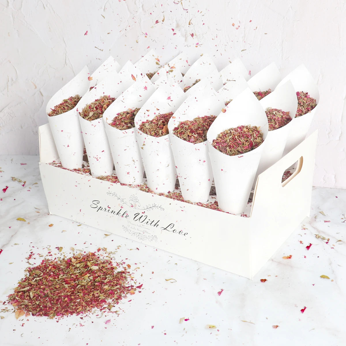 Kraft Paper Wedding Tray Confetti Cone Stand Box Tray Rustic Wedding Decoration Wedding Confetti Cones Wedding Cones Set supply Good Vibrations