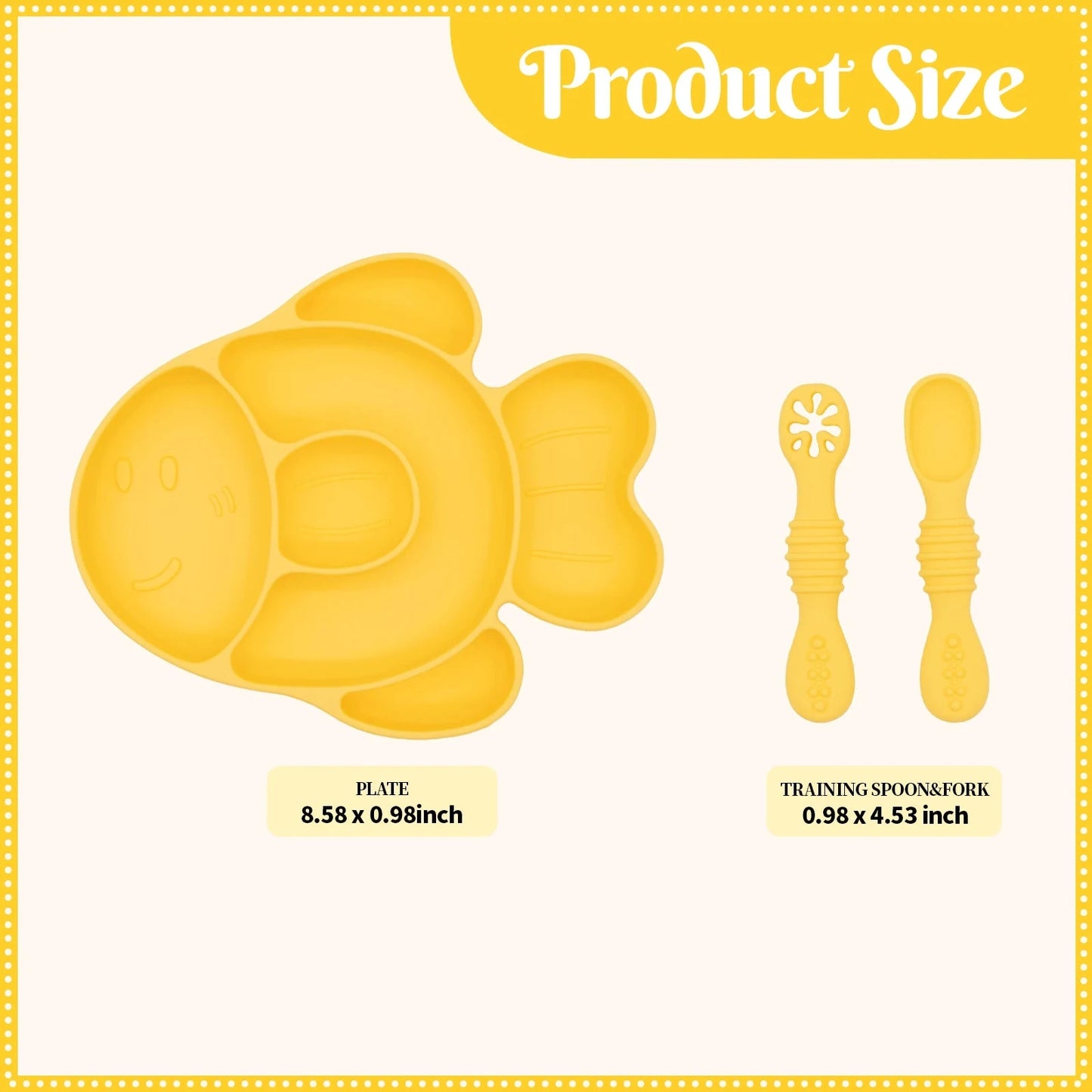 Baby Meal Plate, Baby Suction Cup Silicone Bowl, Children's Complementary Food Plate, Baby Meal Plate, Grid Plate Good Vibrations