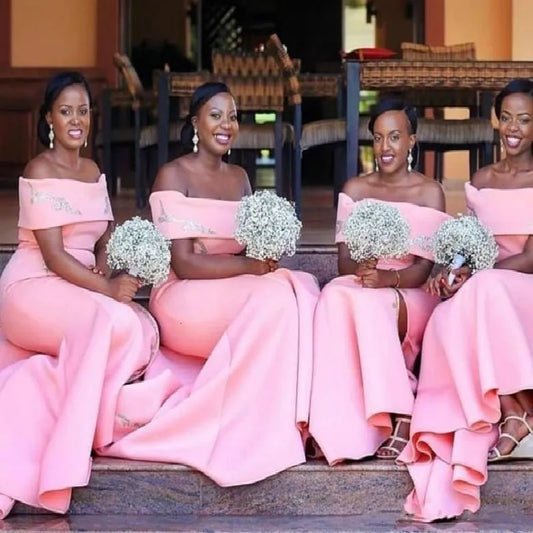 Pink Dress Bridesmaid D11 Mermaid Gives The Camera Of Silver Youth Shoulder Wedding Party Good Vibrations