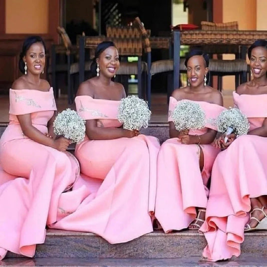 Pink Dress Bridesmaid D11 Mermaid Gives The Camera Of Silver Youth Shoulder Wedding Party Good Vibrations