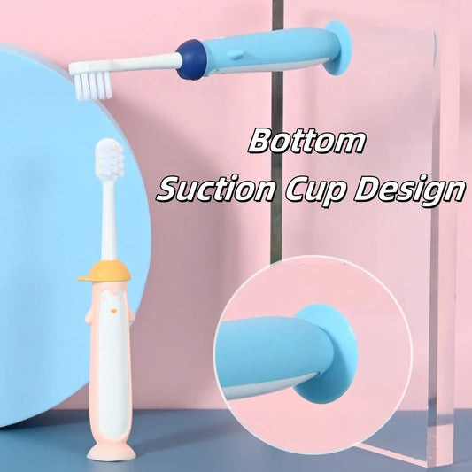 Wholesale Animal Shape Soft Bristle Suction Cup Kid Toothbrush Cartoon Small Head Child Tooth Brush for Baby Use Good Vibrations