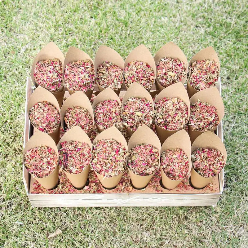 Kraft Paper Wedding Tray Confetti Cone Stand Box Tray Rustic Wedding Decoration Wedding Confetti Cones Wedding Cones Set supply Good Vibrations