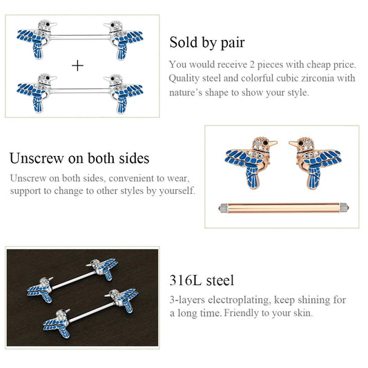 14G Titanium Stainless Butterfly Cat Crystals CZs Shield Barbell Nipple Rings Mixed-Style Heart Flower Dangled Nipple Piercing Good Vibrations Adult Super Store